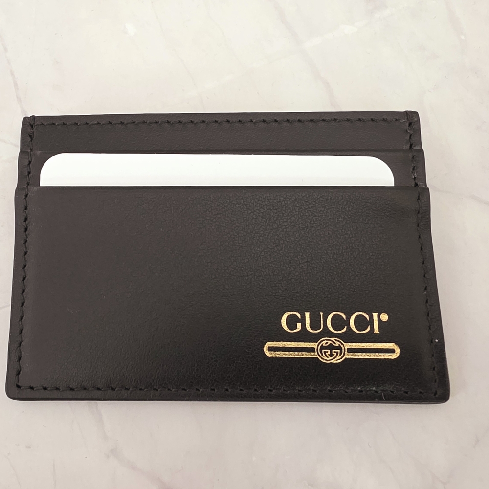 AUTHENTIC NEW Gucci Black Leather Card Holder